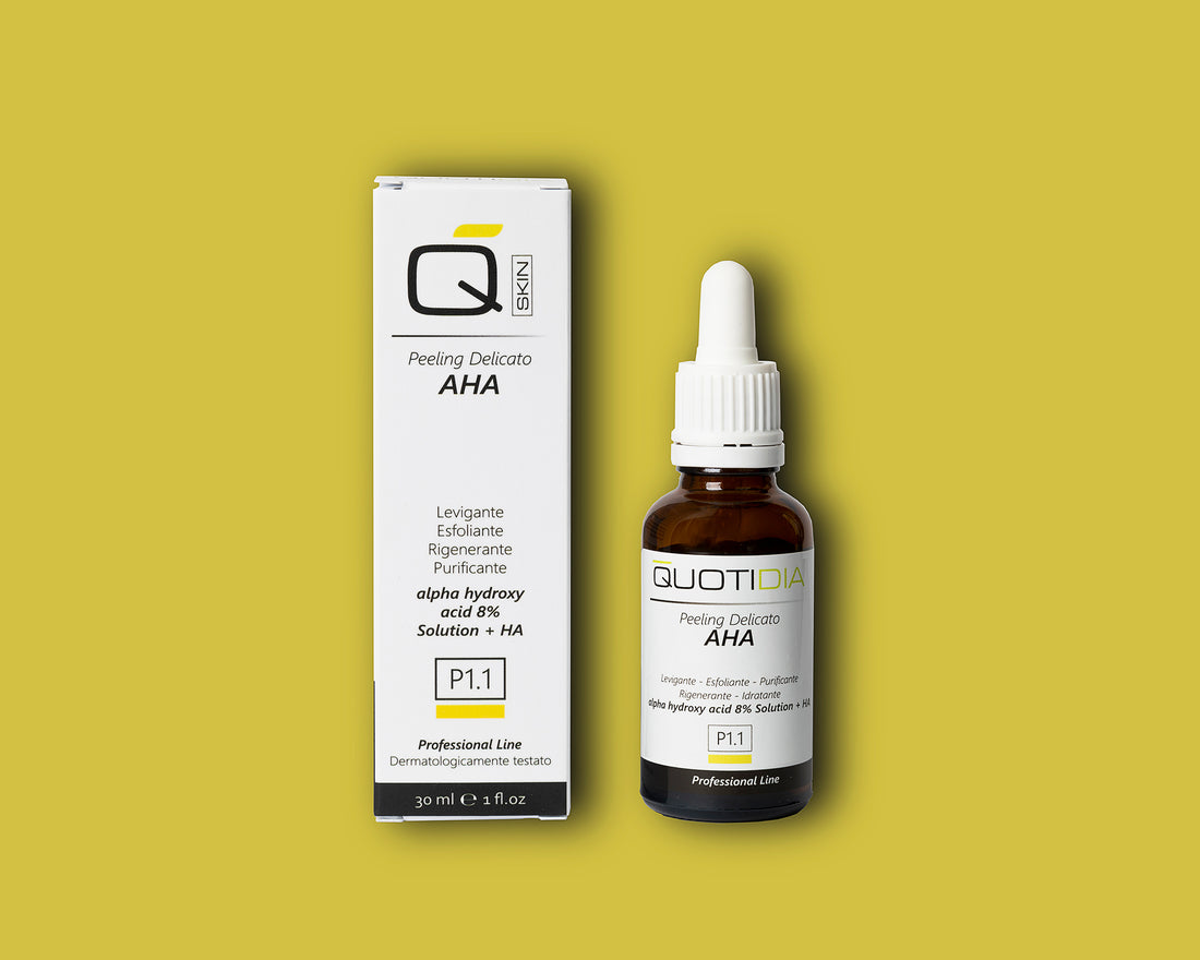 Siero Viso, Peeling AHA, Antirughe, Stop Punti neri e imperfezioni, Idratante, Rigenerante, Purificante
